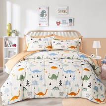 Bed In A Bag Cotton, Dinosaur Reversible Design, Twin Size 6-Piece Cotton Beddin - $113.04