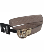 Michael Kors Twist Logo Womens Reversible Belt Medium Leather Ballet MSR... - €51,37 EUR