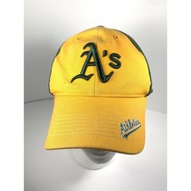 Oakland Athletics A&#39;s MLB Sports Yellow Brim Hat Cap Mens Adjustable Fan Fave - £9.91 GBP