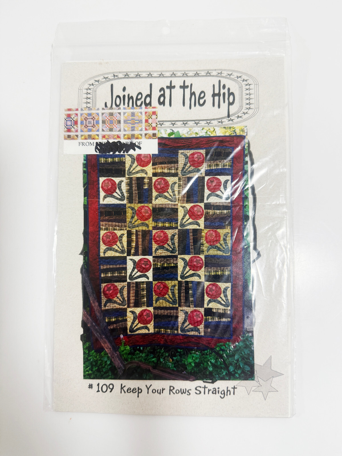 JOINED AT THE HIP Quilt Pattern - #109 - KEEP YOUR ROWS STRAIGHT  47&quot; x 63&quot; - $9.90