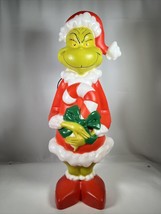 The Grinch Christmas Blow mold Dr Seuss Santa Gemmy Light Up Decor 24&quot; tall New - £74.73 GBP