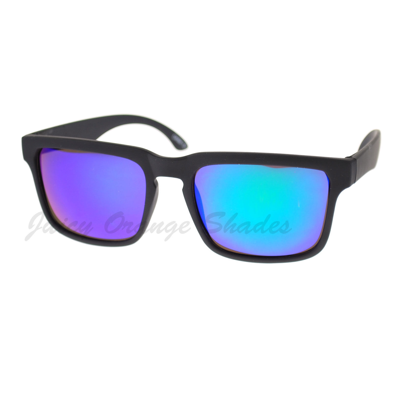 Soft Matted Square Rectangular Frame Sunglasses Multicolor Mirror Lens - $7.95