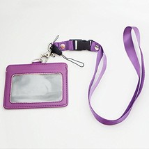 Bluemoona One Pcs - Horizontal ID Card Holder Pouch Case with Strap Band Lanyard - £4.47 GBP