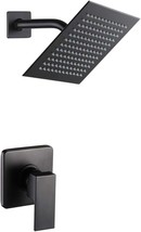 Pop Sanitaryware Matte Black Shower Faucet Set, Bathroom Rainfall, In Valve - $77.99