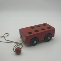 Creative Playthings Wooden Bus Pull Car Vintage - £7.81 GBP