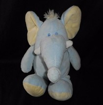 12&quot; Kellytoy Baby Blue &amp; Yellow Elephant Rattle Stuffed Animal Plush Toy Lovey - £29.13 GBP