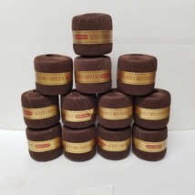 12 J&P Coats Clark’s Knit-Cro-Sheen Boilfast Crochet Thread Vintage Fudge Brown - $32.00