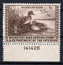 US RW6 MH VF Green-winged Teal Plate# Duck Revenue Zayix Stamps 0225MAR0024 - £45.25 GBP