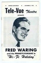 Tele-Vue Theatre Program Fred Waring &amp; the Pennsylvanians 1958 Duluth Minnesota - £18.73 GBP