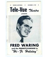 Tele-Vue Theatre Program Fred Waring &amp; the Pennsylvanians 1958 Duluth Mi... - £18.63 GBP