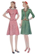 Vtg 1940s Simplicity Pattern 4597 Junior Misses Two Piece Dress Size 12 Bust 30 - $27.67
