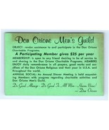 Vintage Don Orione Men&#39;s Guild Membership Card - $9.90