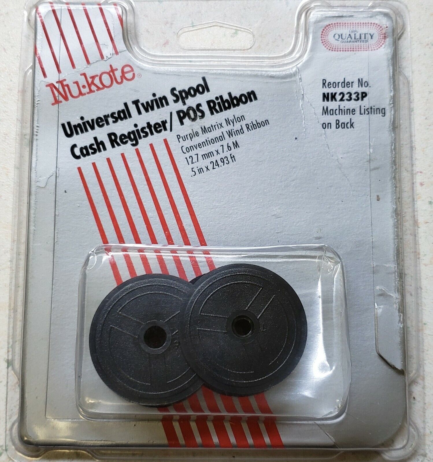 Nu-Kote NK223P Universal Twin Spool Cash Register Pos Ribbon Black NIP - $15.54