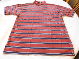 Chesterfield Men&#39;s Short Sleeve Polo Shirt Size XL xlarge Striped Dark R... - £12.33 GBP