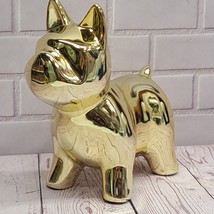 FRENCH BULLDOG SOLID GOLD COLORED PATTERN  CERAMIC FIGURINE  (NEW) - $323.34 MXN