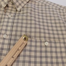 Towncraft Men's L Brown Cotton Blend Plaid Short Sleeve Button Down Wrinkle Free image 3
