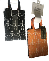 Goblin &amp; Ghoul Halloween Paper Treat Bags Glow In The Dark Skeletons 8&quot;Lx 5.25H - £15.70 GBP