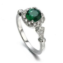 Square Emerald Simulated Gemstone &amp; Diamond Solitaire Ring Wedding Jewelry - £36.78 GBP