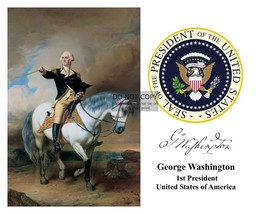 President George Washington Riding Horse Presidential Seal 8X10 Photo - £6.64 GBP