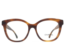 Chanel Eyeglasses Frames 3442 c.1077 Havana Horn Gold Logos Cat Eye 53-1... - $277.19