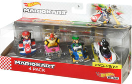 NEW Mattel GLN53 Hot Wheels 4-Pack Die-Cast Mario Kart diecast luigi mariokart - £26.47 GBP