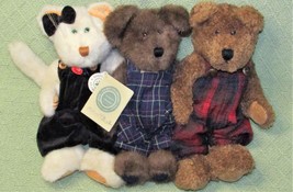 BOYDS PLUSH LOT TEDDY BEARS 1990 ERA JB BEAN RED PLAID MILLICENT PUSSYTO... - £20.45 GBP