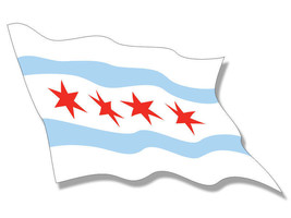 5&quot; Chicago Flag Sticker illinois il logo city - £11.98 GBP