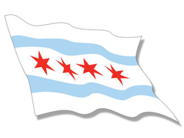 5&quot; Chicago Flag Sticker illinois il logo city - £11.26 GBP