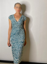 1950s Sequin Knitted Dress Mid Dress Blue Turquoise White Make offer welcome! - $813.20