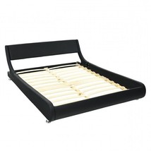 Full Size Modern Faux Leather Upholstered Platform Bed Frame Black - $10,294.92 MXN