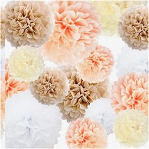 Chic Celebration Tissue Paper Pom Poms - 22 Pcs Champagne, Ivory, White,... - $38.60