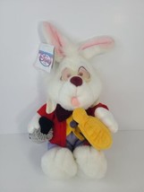 Vintage Disney Store Alice in Wonderland WHITE RABBIT 12&quot; Plush 90s With Tags - £31.57 GBP
