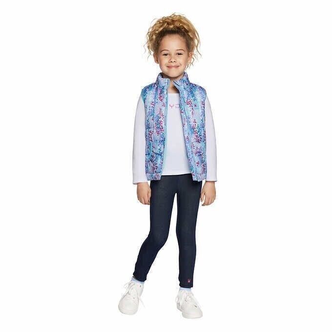 Primary image for Spyder Girls Toddler Size 3T Light Blue Vest Shirt Leggings 3 Piece Set NWT