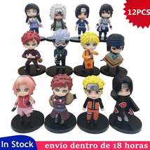 12Pcs/Set Anime Naruto Figure Toys Hinata Sasuke Itachi Kakashi Gaara Jiraiya Sa - £33.73 GBP