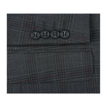 Men Renoir Suit Super 140 Wool Side Vent Classic Fit English Plaid 559-2 Gray image 13