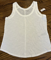 NEW Banana Republic Women’s Cozy Slub Scoopneck Tank Size Large White NWT - £22.19 GBP