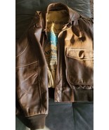 Vintage Messageries Aeriennes Mirage Bomber Brown Leather Jacket Size 40 - $82.14