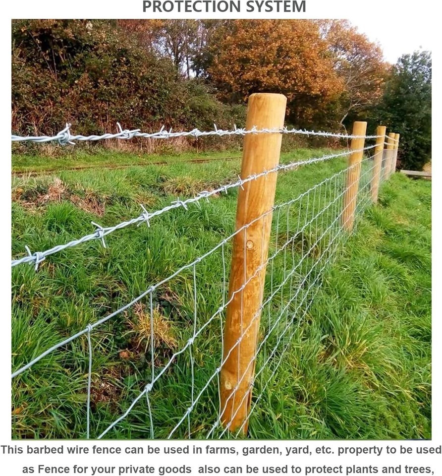 Durable 328 Ft Galvanized Barbed Wire Fence with Gloves - Craft & Security Use Item image 8