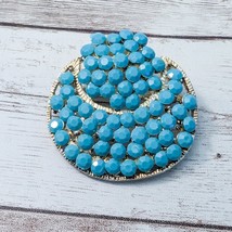 Vintage Brooch / Pin - Large Turquoise Tone Statement - $13.99