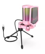 Pink USB Condenser Microphone Gaming Streaming with Pop Filter Shock Mount - £48.80 GBP