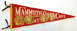 Vtg Mammoth Onyx Cave Pennant-Felt-28&quot;-Triangle Flag Banner-Red-KY Souviner - £51.28 GBP