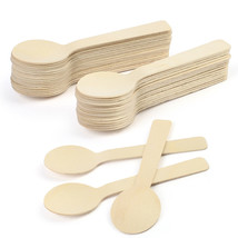 200Pcs Wooden Spoons Wood Soup Spoons For Eating Mixing Stirring Kitchen Utensil - £13.58 GBP