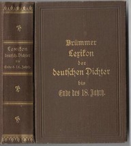 Franz Brümmer Deutschen Dichter bis 18c German Poets Poetry Europeana - £77.66 GBP