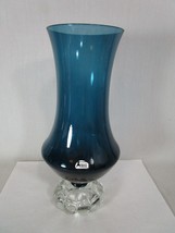 Seda Sweden Cobalt Blue Art Glass Vase Mid Century 10.25&quot; - $69.29