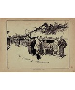 1895 Good Cheer In The Streets Of Tokyo Antique 7x10 Rare Print - £34.51 GBP