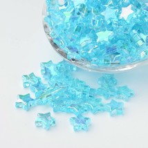 50 Blue Star Beads Jewelry Supplies AB Shimmer Celestial Night Sky BULK 10mm - £4.14 GBP
