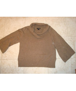 XL Dark Oatmeal Brown Cowl Neck Willi Smith 100% cotton 3/4 sleeves EUC - $18.99