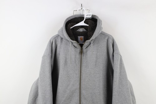 Vtg Y2K Carhartt Mens XL Heavy Deep Pile Fleece Lined Hoodie Sweatshirt Jacket Item image 2