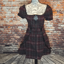 Killstar Blood and Black Goth Lolita Tartan Dress with Straps Small - $60.00