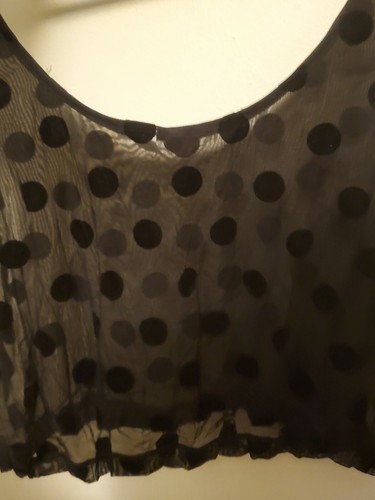 H&M Divided Crop Top, See-Through/Mesh/Transparent, Dot, Women's Size 10, Black Item image 4